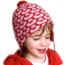woolen hat with duck pattern, red